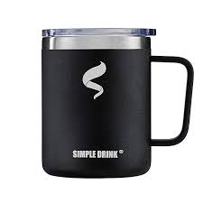 Simple Drink 12oz Stainless Steel Insulated Coffe Mug With Handle Double Wall Vacuum Wine Tumbler With Clear Lid Perfe Insulated Coffee Mugs Mugs Wine Tumblers