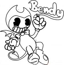 Bendy met his kawaii copy. Funny Bendy With Arrow Shaped Tail From Bendy And The Ink Machine Coloring Pages Bendy Coloring Pages Coloring Pages For Kids And Adults