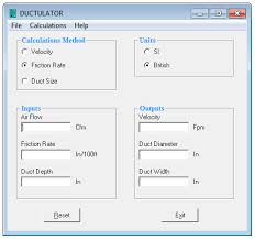 Duct sizing, duct calculation, duct design, energy efficient ductwork design. Download Ductulator Software For Hvac Duct Sizing For Free