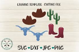 Western Earring Svg For Faux Leather Sheets Ad Earring Template Earring Template Bundle Diy Leather Earrings Handmade Leather Jewelry Handmade Leather Work
