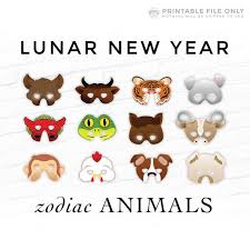 Here is the order of 12 lunar new year zodiac animals: Lunar New Year Year Of The Ox Masks Chinese Zodiac 12 Etsy