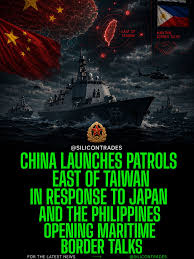 China patrols waters east of Taiwan in response to Japan, PH maritime  border talks Chinas Coast Guard conducts law enforcement patrols in Taiwans  eastern waters. This is seen as a response to
