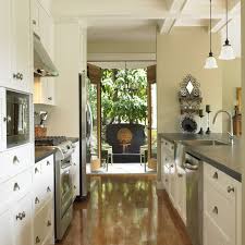A double run galley kitchen needs 42 inches (107cm) between the aisles at a minimum. Galley Kitchen Designs Kitchen World