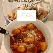 Trader Joe S Cauliflower Gnocchi With Sausage Peppers Sweet Savory Bites Video Gnocchi Stuffed Peppers Cauliflower