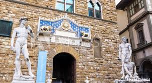 The official video guide to palazzo vecchio Piazza Della Signoria Statue Of David By Michelangelo And Palazzo Vecchio Of Florence View Tuscany Region Of Italy Stock Foto Adobe Stock