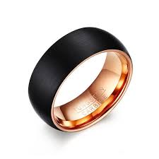 Alianzas de boda y anillos en titanio. Anillo De Compromiso De Titanio Para Hombre 8mm De Ancho Negro Y Oro Rosa Bandas O Anillos De Compromiso De 3 A 7 Dias Lyyj0050 Buy Anillo De Oro Rosa Anillo De Titanio De Oro Rosa Anillo
