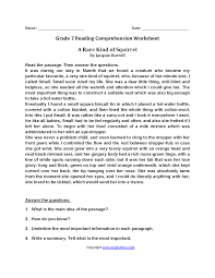 The 7th grade common core worksheets section includes the topics of; Rare Kind Of Squirrel Br Seventh Grade Reading Worksheets Reading Comprehension Worksheets Comprehension Worksheets Reading Comprehension