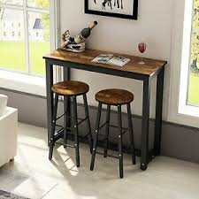 A petite round pub table and chairs saves room and has a chic parisian cafe vibe. Pub Table Set 3 Piece Bar Stools Dining Kitchen Furniture Counter Height Chairs Dining Sets Home Garden