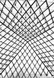 A very complex coloring page of paris. Adult Pyramide Louvre Coloring Pages Printable