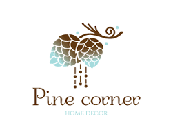 Pine Cone Corner Logo Design Two Pinecones In A Decorative Way The Branch Has Brown Swirl Colors Are Home Accessories Stores Pine Cones Hanging Chandelier