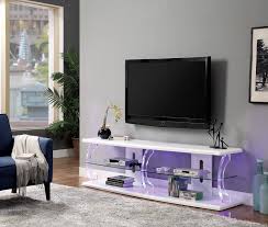 Ernst 60 Modern White Tv Console With Led Lighting