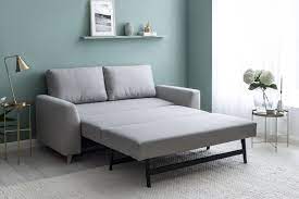 Das Bruno Schlafsofa In Hellgrau Augeklappt Bestes Schlafsofa Schlafsofa Bequemes Schlafsofa