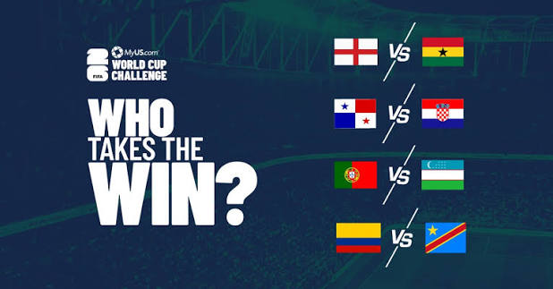 Today's World Cup matches: ⚽ England vs. Ghana ⚽ Panama vs. Croatia ⚽  Portugal vs. Uzbekistan ⚽ Colombia vs. DR Congo 🏆 Who will you be rooting  for? 📦 Sign up for