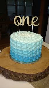 Blue Birthday Cake For Teenager Boy Blue Petal Effect Ombre Cake First Birthday Cakes Birthday Cake Kids Boys First Birthday Cake