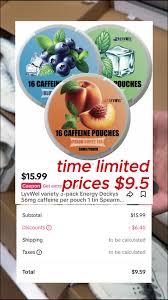 LyvWel variety 3-pack Energy Deckys 56mg caffeine per pouch 1 tin Spea...