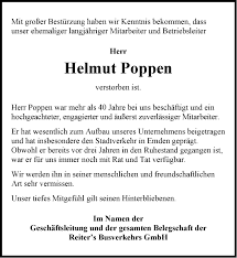 Traueranzeigen von Helmut Poppen | nordwest-trauer.de