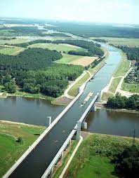 The magdeburg water bridge germany is a traversable channel and this water bridge is one of the incredible innovations of science and engineering ever. Magdeburg Water Bridge The Longest Navigable Aqueduct In The World Places Around The World Beautiful Places Magdeburg