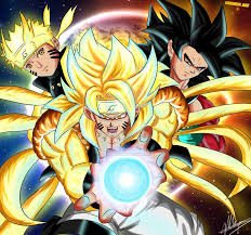 In the application there are characters from: Goku And Naruto Fusion Goruto By Surgeon Art Dragonball Z Wallpaper Dragon Ball Painting Anime Dragon Ball Super
