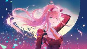 Zero two 1920 x 1080 : Download 1920x1080 Zero Two Darling In The Franxx Pink Hair Moon Particles Wallpapers For Widescreen Wallpapermaiden