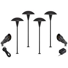 John Timberland Black Mushroom And Spot Light 8 Piece Led Landscape Lighting Set Target