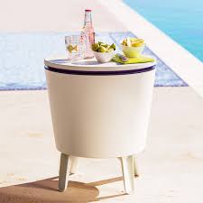 5 gallon drink storage capacity to handle up to forty 12 oz. Outdoor Side Table Beverage Cooler