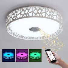 Rgb Music Lamp Led Chandelier With Bluetooth Control Color Changing Luminaire Led Lustres Moder Ceiling Lights Modern Ceiling Light Chandelier Lighting Bedroom