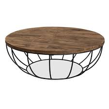Solid wood indiana bowed round coffee table. Buy Els Industrial Round Coffee Table Wood And Metal Natural Wood 59283 In The Europe Privatefloor