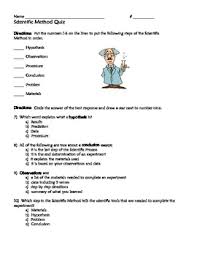 Quiz Scientific Method By Sunshine In My Pocket Tpt