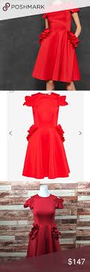 Ted Baker Red Deneese Ruffle Detail Dress Dress Details Dresses London Dresses
