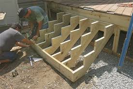 This is a similar project to above, but the directions and materials are a little simpler, and probably better for the average size yard. Building Stairs For A Radiused Deck Fine Homebuilding