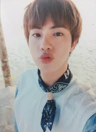 He wore a straw hat with a checked . Bts Jin Updates On Twitter Bts Jin Summer Package 2017 Seokjin