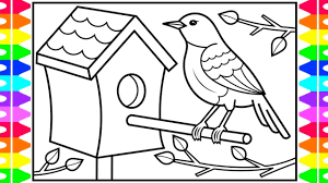 How To Draw A Bird For Kids Bird Drawing And Coloring Pages For Kids Youtube It will help you to create light and dark shades, and the colour quickly builds as you. how to draw a bird for kids bird drawing and coloring pages for kids