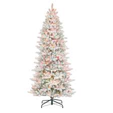 Artificial christmas slim tree 6ft with 368 tips. 7 5 Pre Lit Slim Snow White Flocked Fraser Fir Artificial Christmas Tree With Multi Color Incandescent Lights Walmart Com Walmart Com
