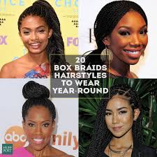 It was then loosely french braided and tied at the end. 20 Badass Box Braids Hairstyles That You Can Wear Year Round Huffpost Life