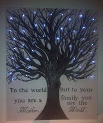 Acrylic Paint On Canvas With Led Lights And By Almiraedomodernart Diy Canvas Tree Lighted Canvas Art Canvas Crafts Painting Crafts