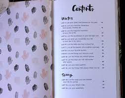 The 52 Lists Project Table Of Contents The Homespun Chics Bullet Journal Table Of Contents Bullet Journal Wish List Bullet Journal Layout