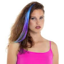 Gauls and saxons tinted their hair red, orange, and blue before. Hair Extension Neon Blue Purple Dip Dye