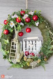 Turkranz Apfelbaum Kleiner Garten Minilandschaft Etsy Wreath Decor Wreath Crafts Spring Wreath
