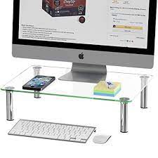 Creatively utilize your available space by installing modernized computer monitor riser. Simplehouseware Computer Monitor Riser Glass Walmart Com Walmart Com