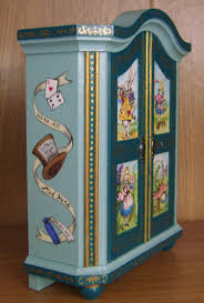Alice In Wonderland Themed Armoireleft Side Alice In Wonderland Room Painted Furniture Alice In Wonderland Bedroom