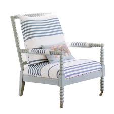 Black & white stripe chair. Christie Blue Striped Turned Light Gray Wood Chair