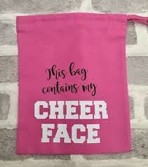 my cheer face drawstring makeup bag