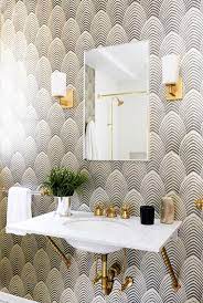 Life At Home Powder Room Wallpaper Art Deco Bathroom Interior Deco
