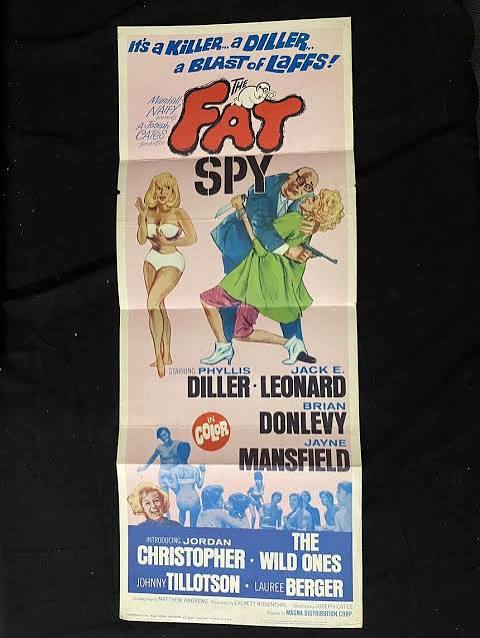 The Fat Spy Original Insert movie poster 1966- Jayne Mansfield