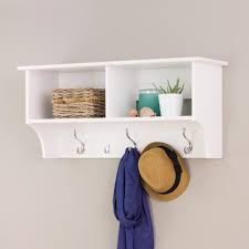 Prepac 36 In Wall Mounted Coat Rack In White Wec 3616 The Home Depot Hanging Entryway Shelf Entryway Shelf Shelves