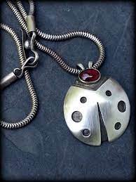 Ladybird Necklace Garnet Sterling Ladybug Gemstone Ladybug Etsy In 2021 Handmade Silver Jewellery Metal Clay Jewelry Silver Metal Clay