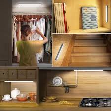 Mix and match your desired outlets under your cabinet, choose from gfci, usb, afci, and cat6. 2 Pack Wardrobe Night Light With Stick On Magnetic Strip Auspice Motion Sensor Under Cabinet Lights Usb Rechargeable Cupboard Light Indoors With 120lm Led Lighting For Closet Kitchen Home Kitchen Indoor Lighting