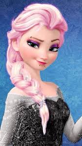 Elsa Pink Hair Cool She Looks Like A Gothic Queen Punk Disney Disney Princess Wallpaper Punk Disney Characters