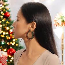 Christmas Wreath Earrings; Christmas Jewelry; Gift for Her