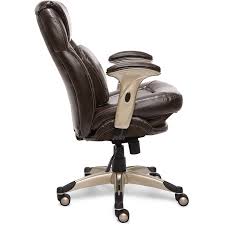 Serta Wellness By Design Mid Back Chair Ergonomic Armrests T Shaped Swivel Bonded Leather Frye Chocolate Walmart Com Walmart Com